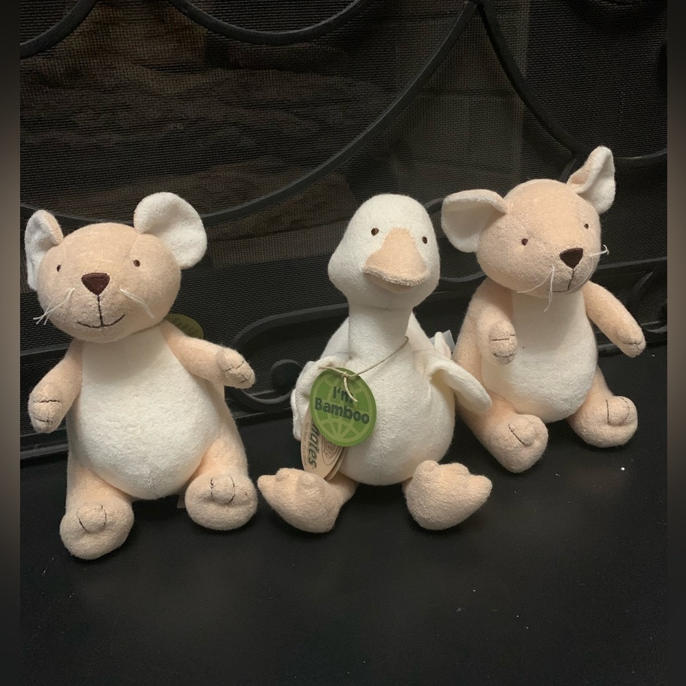 NWT Mary Meyers Earthmates Bamboo Plush Toy Animals Mouses and Ducky. - Picture 1 of 11